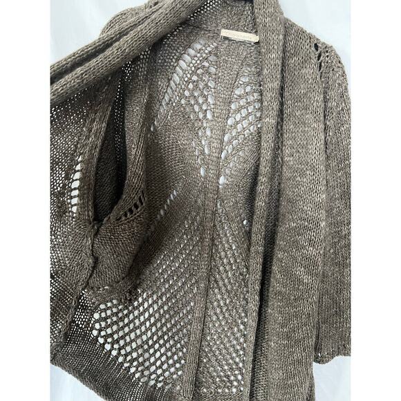 Chiaramente Open Cardigan, Wool/Alpaca Blend, made in Italy, Large, Brown - Picture 3 of 9
